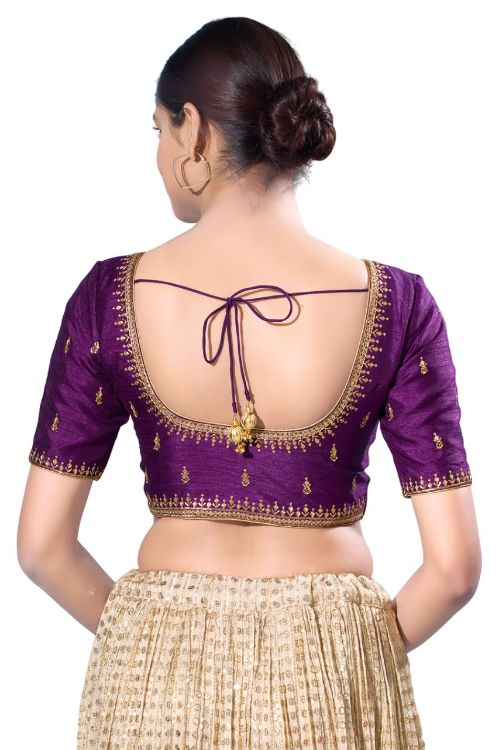 Picture of Classy Mulbury Silk Purple Readymade Blouse