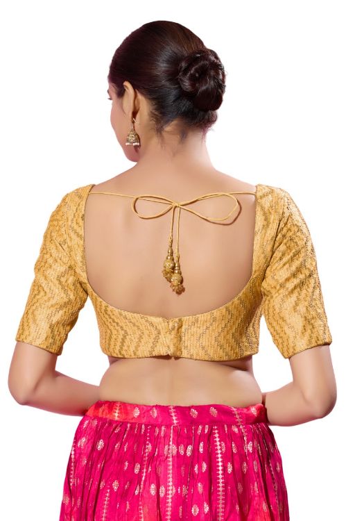 Picture of Grand Silk Gold Readymade Blouse