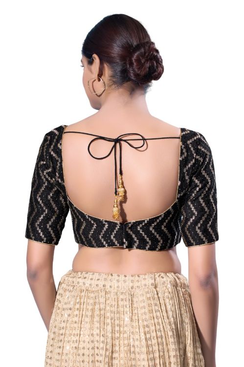 Picture of Beauteous Silk Navy Blue Readymade Blouse