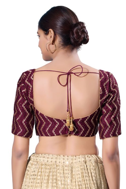 Picture of Alluring Silk Wine Readymade Blouse