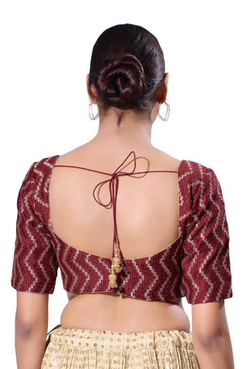 Picture of Sightly Silk Maroon Readymade Blouse