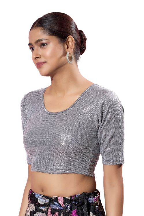 Picture of Charming Shimmer Grey Readymade Blouse