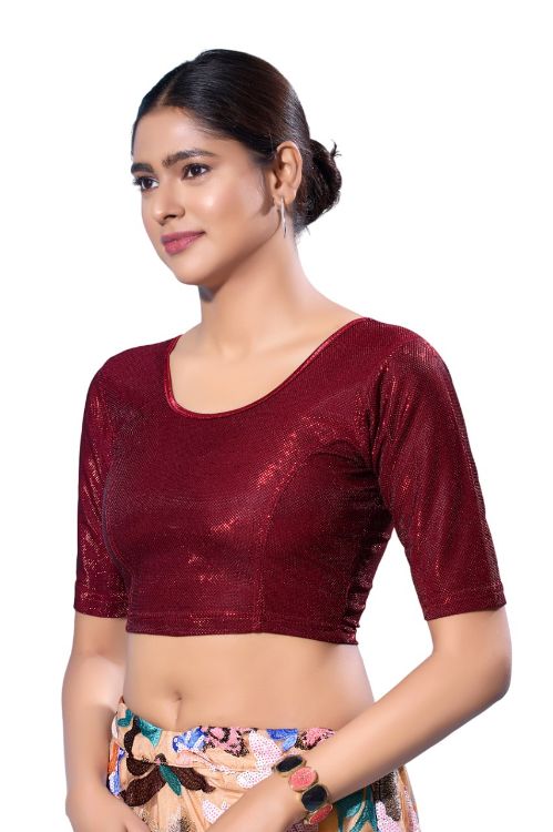 Picture of Resplendent Shimmer Maroon Blouse