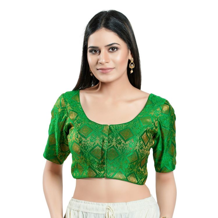Picture of Statuesque Brocade Green Readymade Blouse