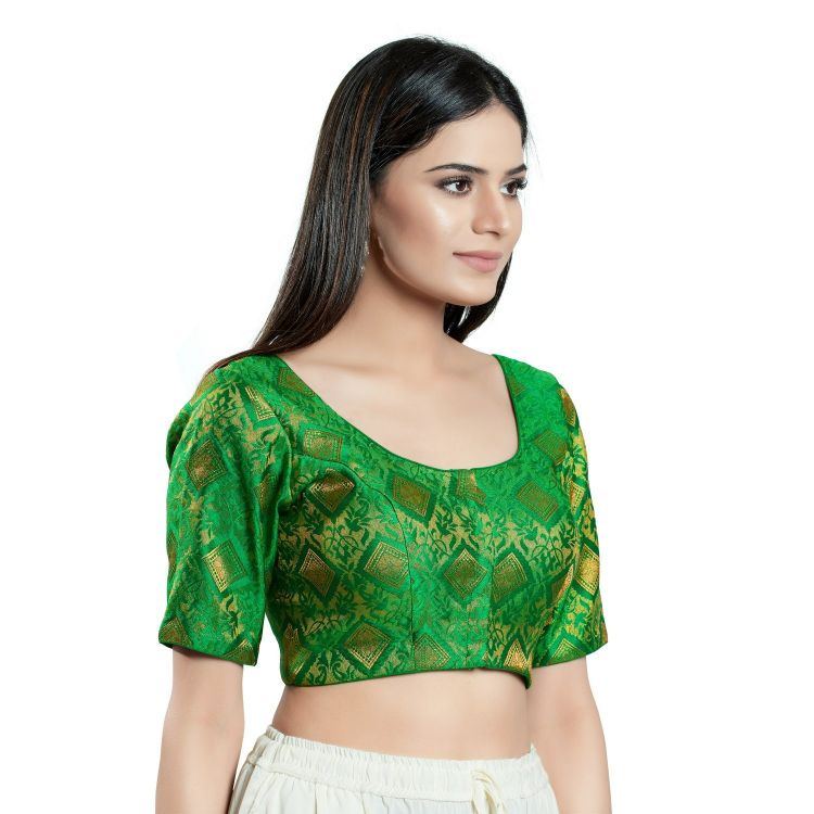 Picture of Statuesque Brocade Green Readymade Blouse