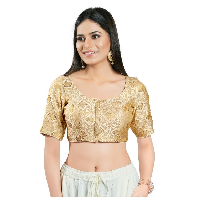 Picture of Wonderful Brocade Gold Readymade Blouse