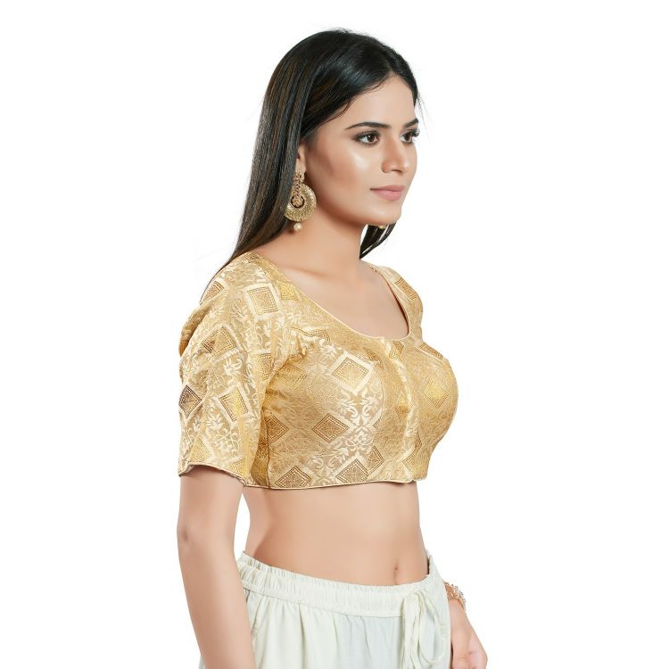 Picture of Wonderful Brocade Gold Readymade Blouse