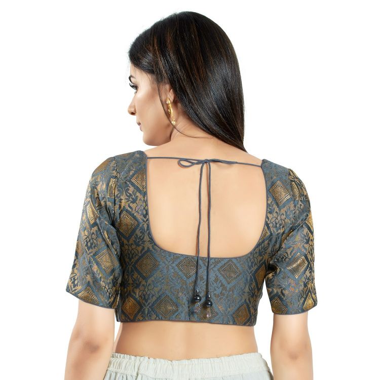 Picture of Lovely Brocade Grey Readymade Blouse