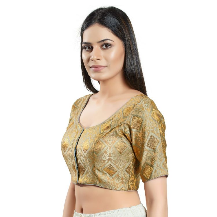 Picture of Marvelous Brocade Light Grey Readymade Blouse