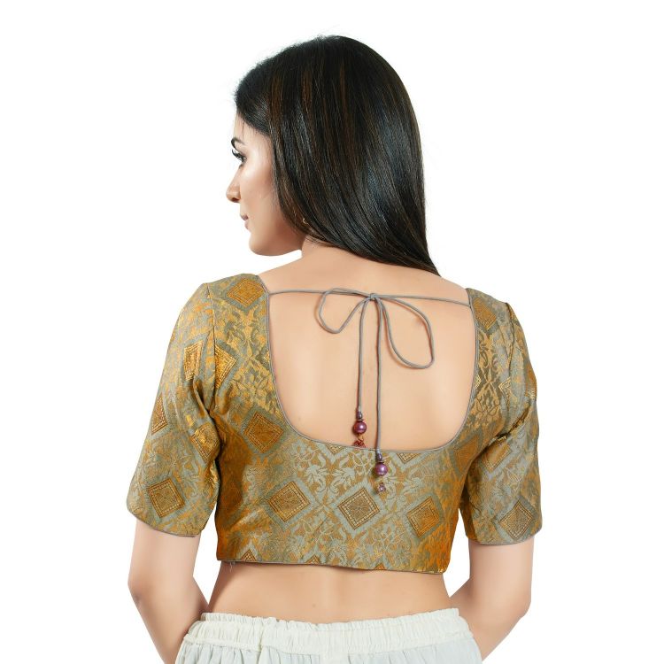 Picture of Marvelous Brocade Light Grey Readymade Blouse