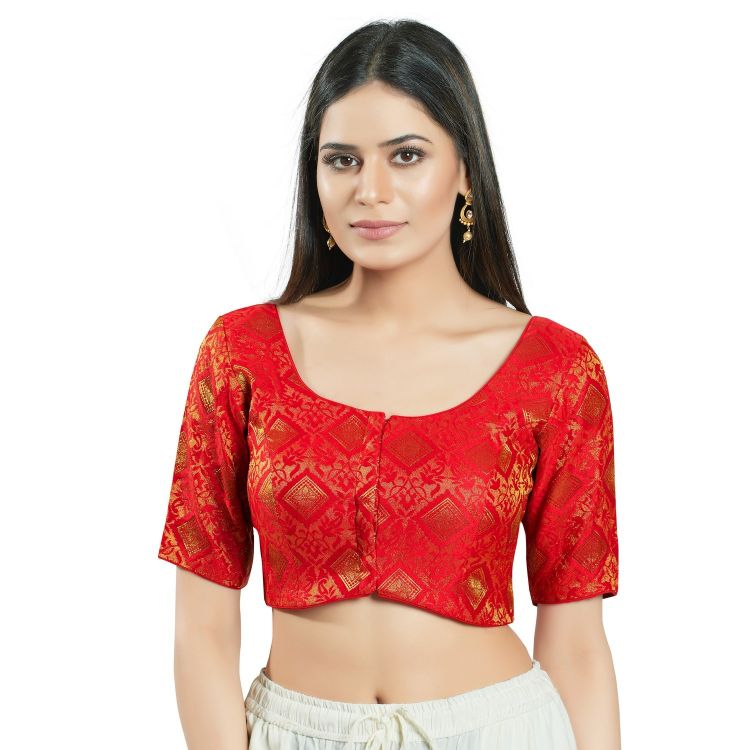 Picture of Radiant Brocade Red Readymade Blouse