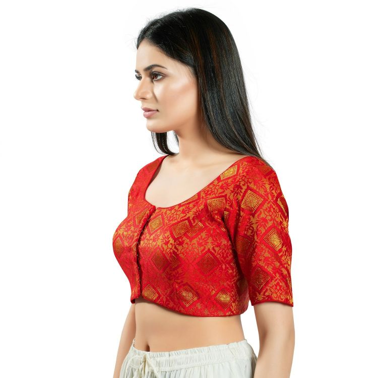 Picture of Radiant Brocade Red Readymade Blouse