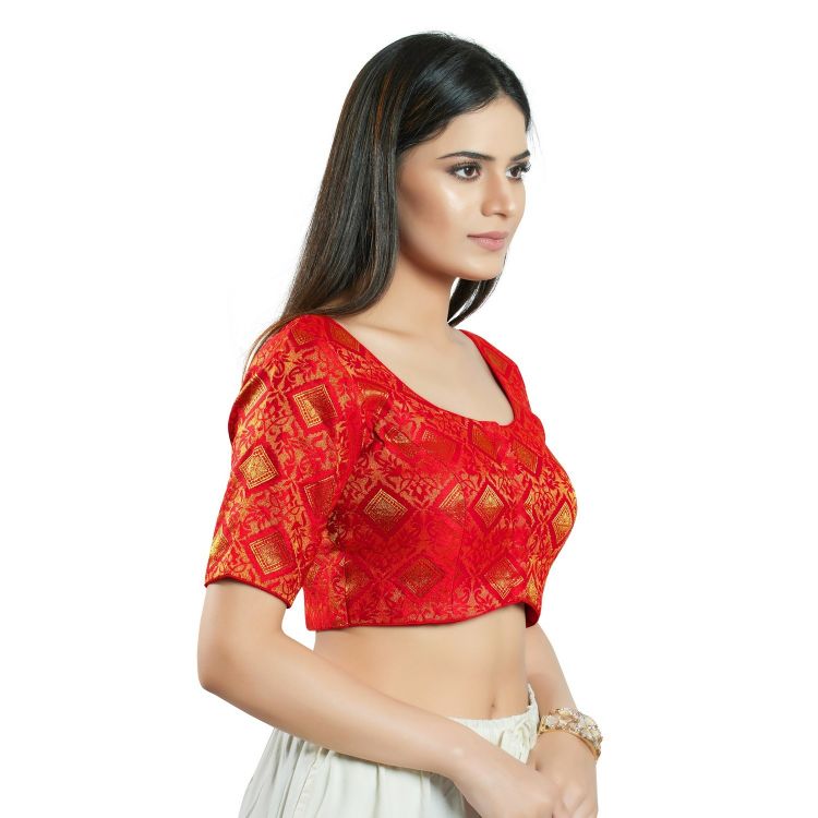 Picture of Radiant Brocade Red Readymade Blouse