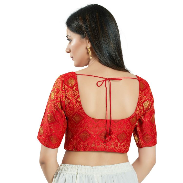 Picture of Radiant Brocade Red Readymade Blouse