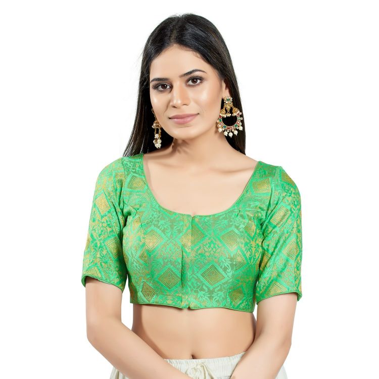 Picture of Resplendent Brocade Green Readymade Blouse