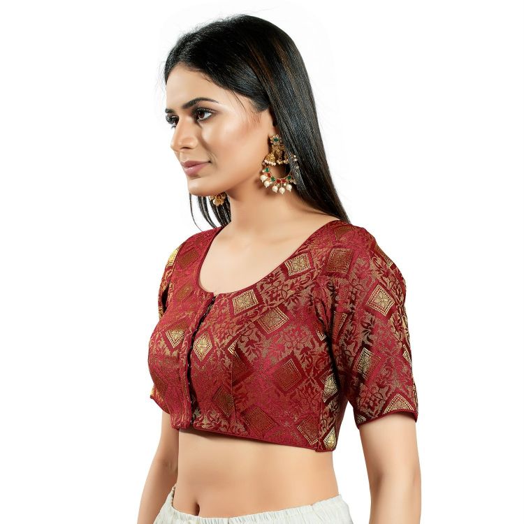 Picture of Sublime Brocade Maroon Readymade Blouse
