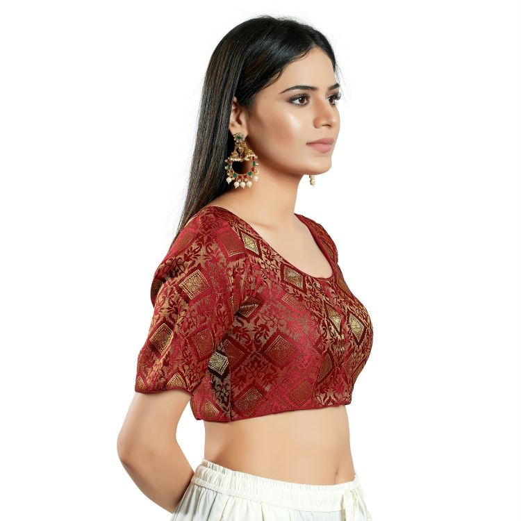 Picture of Sublime Brocade Maroon Readymade Blouse