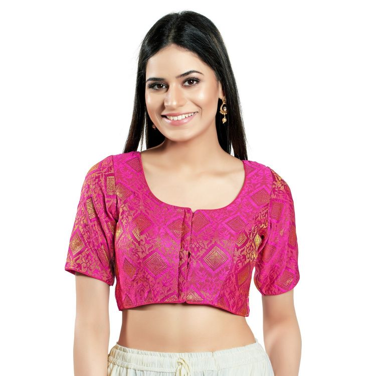 Picture of Ravishing Brocade Deep Pink Readymade Blouse