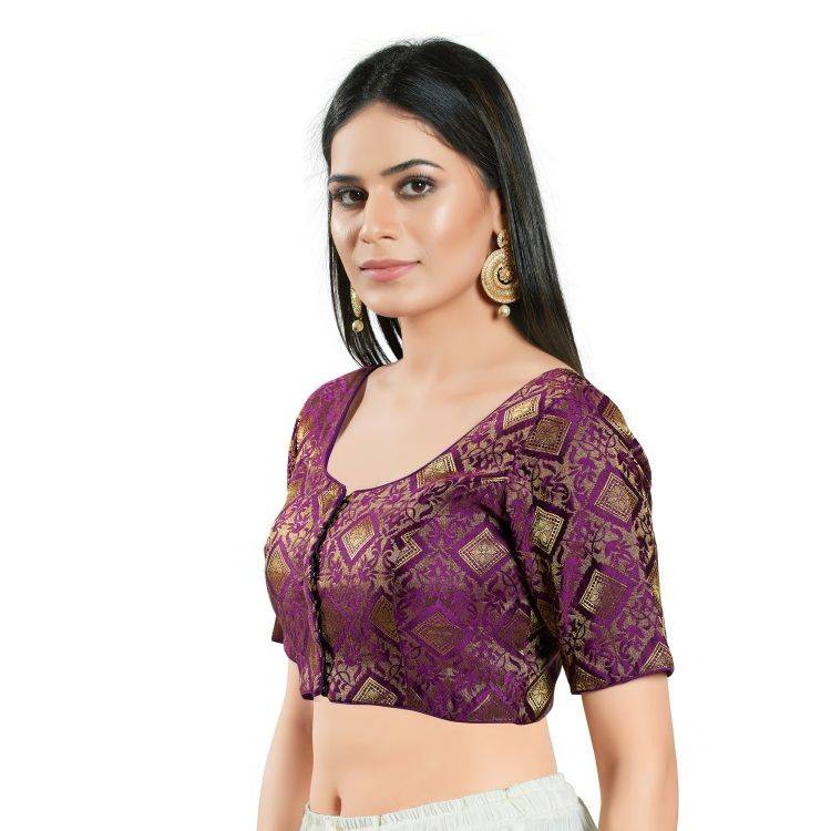 Picture of Graceful Brocade Wine Readymade Blouse