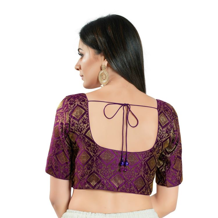 Picture of Graceful Brocade Wine Readymade Blouse