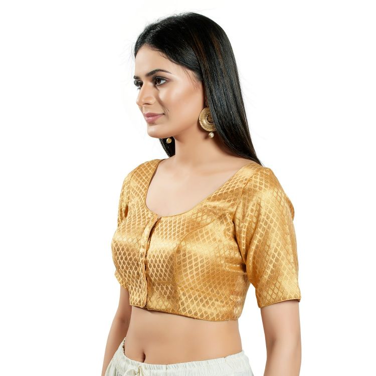 Picture of Alluring Brocade Gold Readymade Blouse