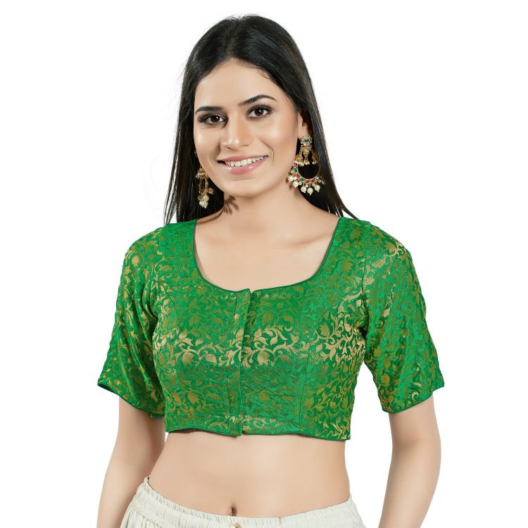 Picture of Elegant Brocade Green Readymade Blouse