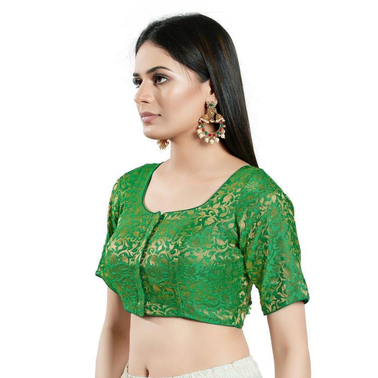 Picture of Elegant Brocade Green Readymade Blouse