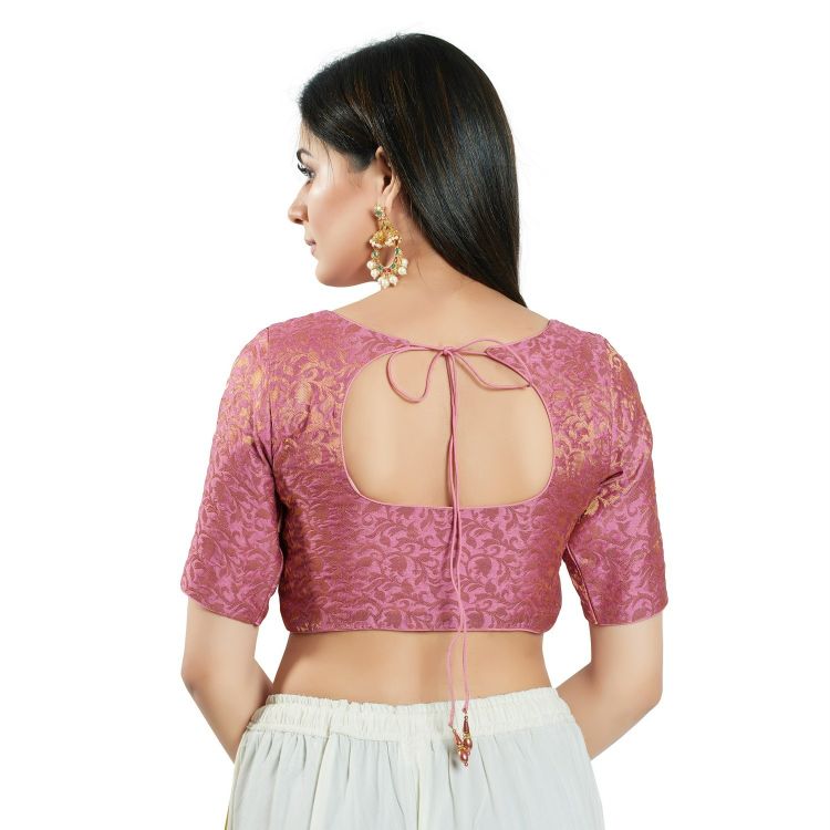 Picture of Lovely Brocade Light Pink Readymade Blouse
