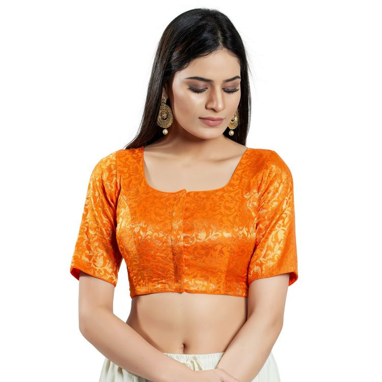 Picture of Ravishing Brocade Orange Readymade Blouse
