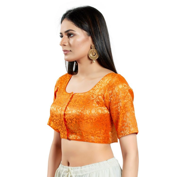 Picture of Ravishing Brocade Orange Readymade Blouse