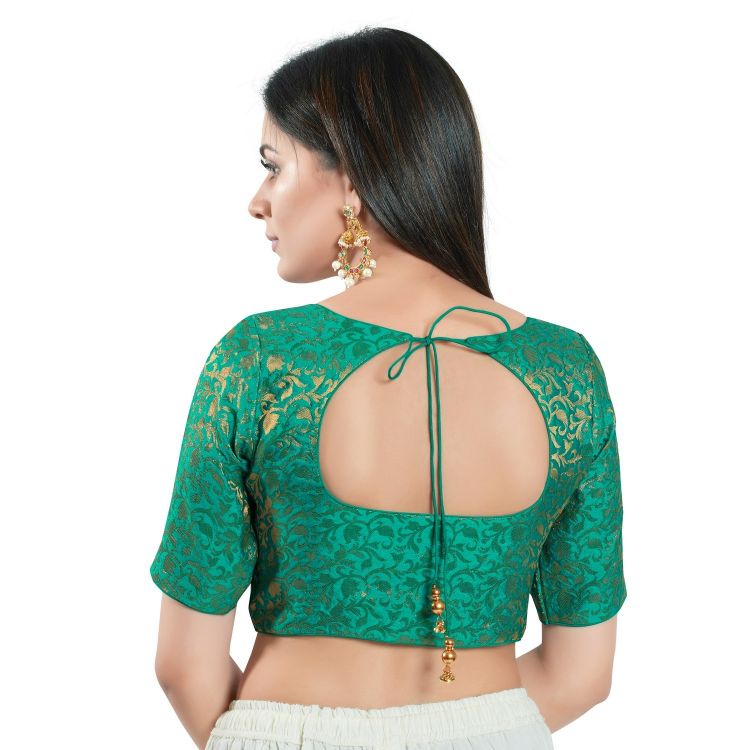 Picture of Ideal Brocade Rama Green Readymade Blouse
