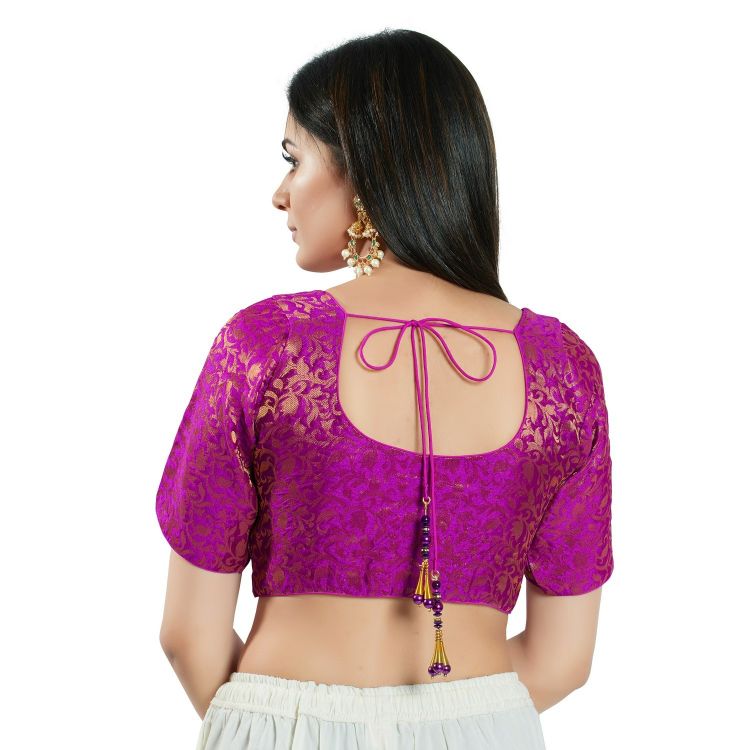 Picture of Taking Brocade Purple Readymade Blouse