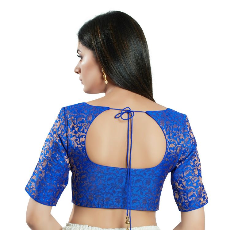 Picture of Ideal Brocade Blue Readymade Blouse