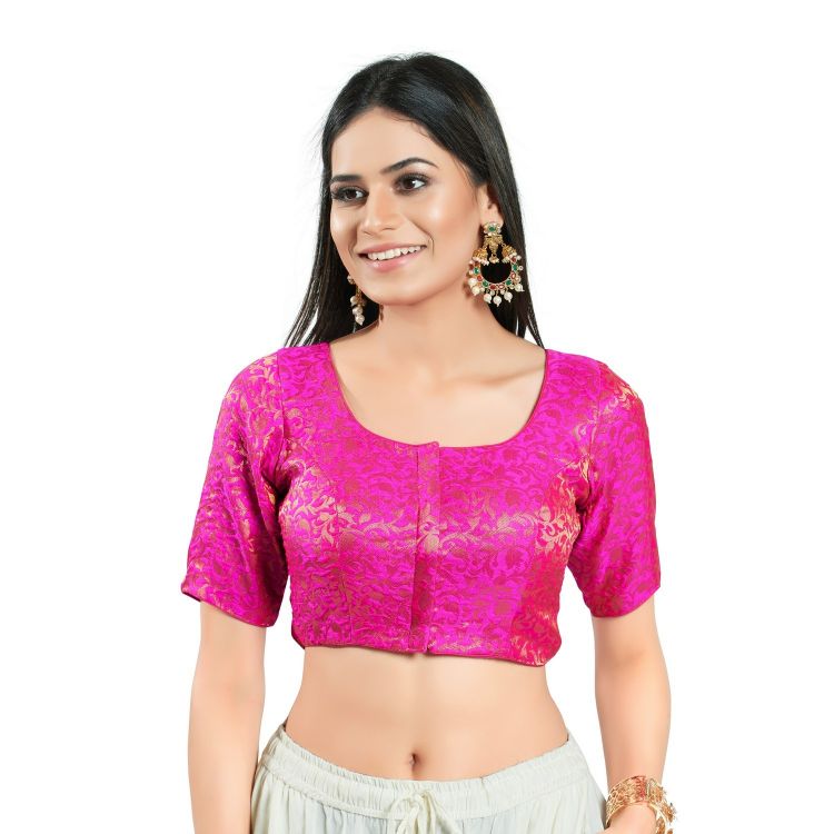 Picture of Enticing Brocade Pink Readymade Blouse