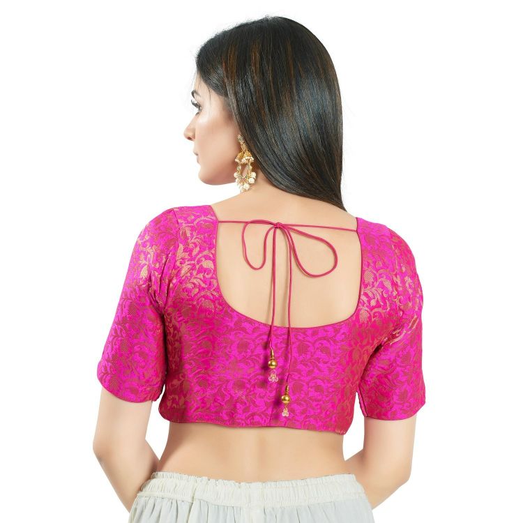 Picture of Enticing Brocade Pink Readymade Blouse