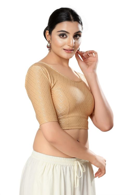 Picture of Ravishing Georgette Gold Readymade Blouse