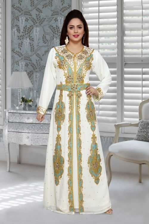 Picture of Shapely Georgette White Islamic Wear