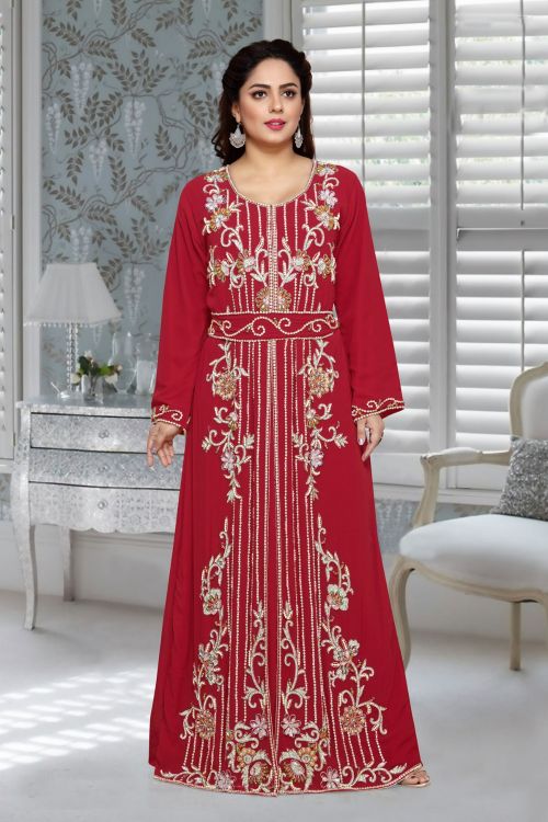 Picture of Taking Georgette Maroon Islamic Wear