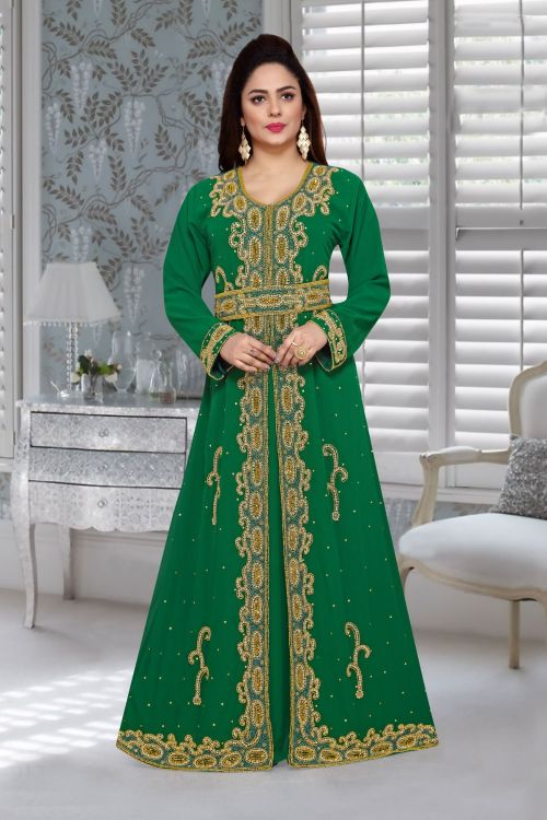 Picture of Exquisite Georgette Green Islamic Wear