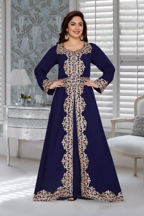 Picture of Ideal Georgette Navy Blue Islamic Wear