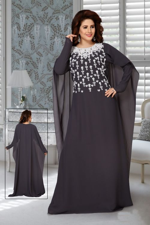 Picture of Well Formed Georgette Black Islamic Wear