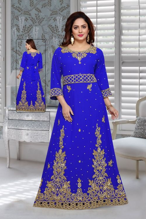 Picture of Beautiful Georgette Blue Islamic Wear