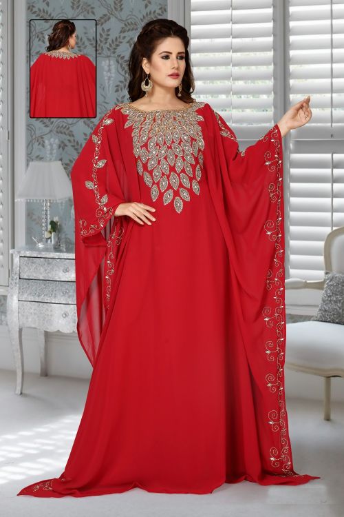 Picture of Ravishing Georgette Red Islamic Wear