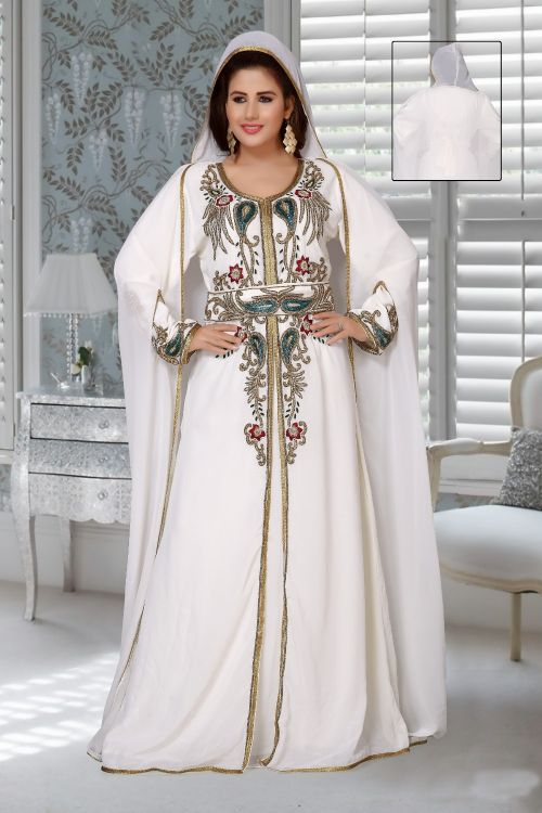 Picture of Well Formed Georgette White Islamic Wear