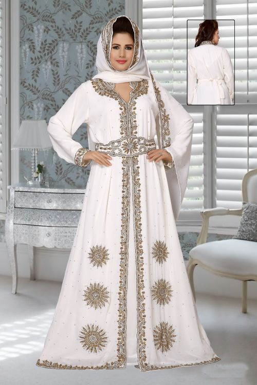 Picture of Excellent Georgette White Islamic Wear