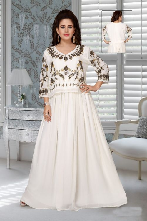 Picture of Sightly Georgette White Islamic Wear