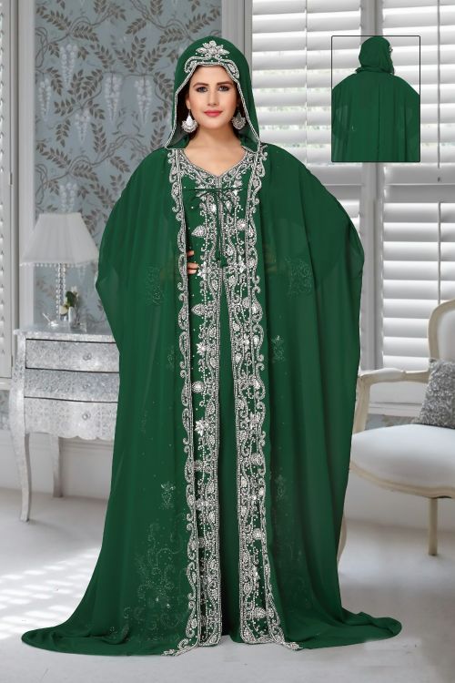 Picture of Amazing Georgette Green Islamic Wear