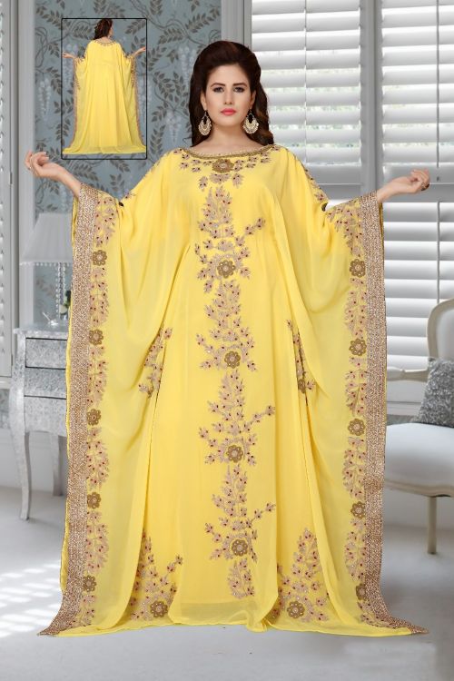 Picture of Superb Georgette Yellow Islamic Wear