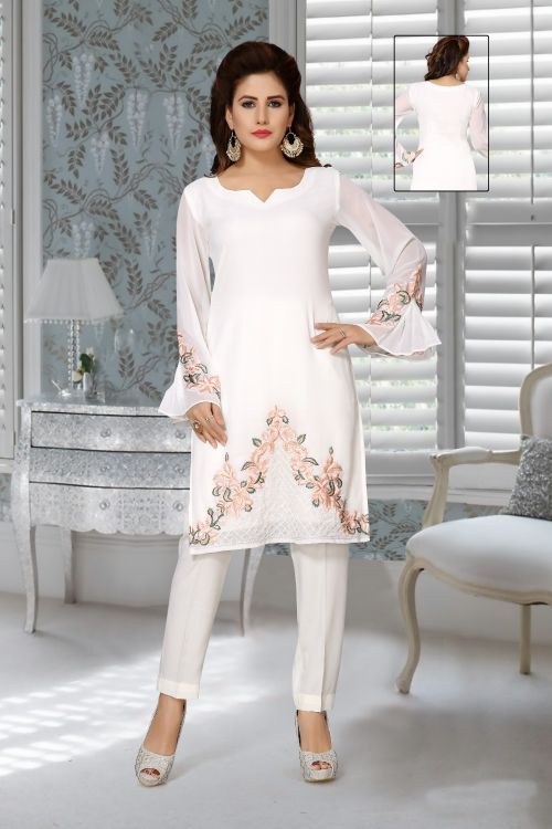 Picture of Lovely Georgette White Islamic Wear
