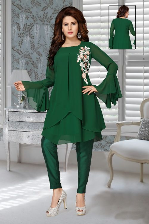 Picture of Admirable Georgette Green Islamic Wear